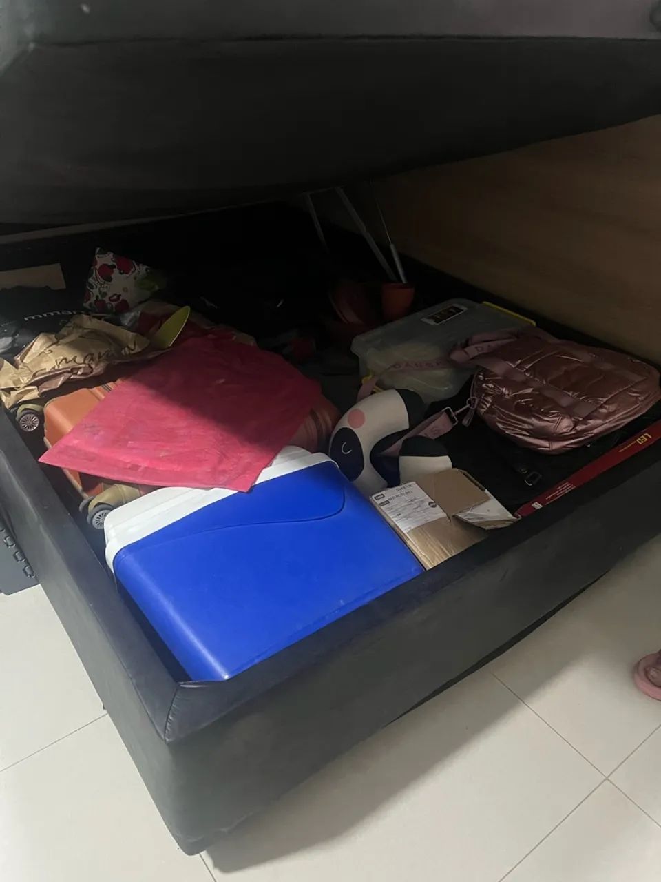 Cama box com depósito baú + colchão de molas ensacada  - Foto 4