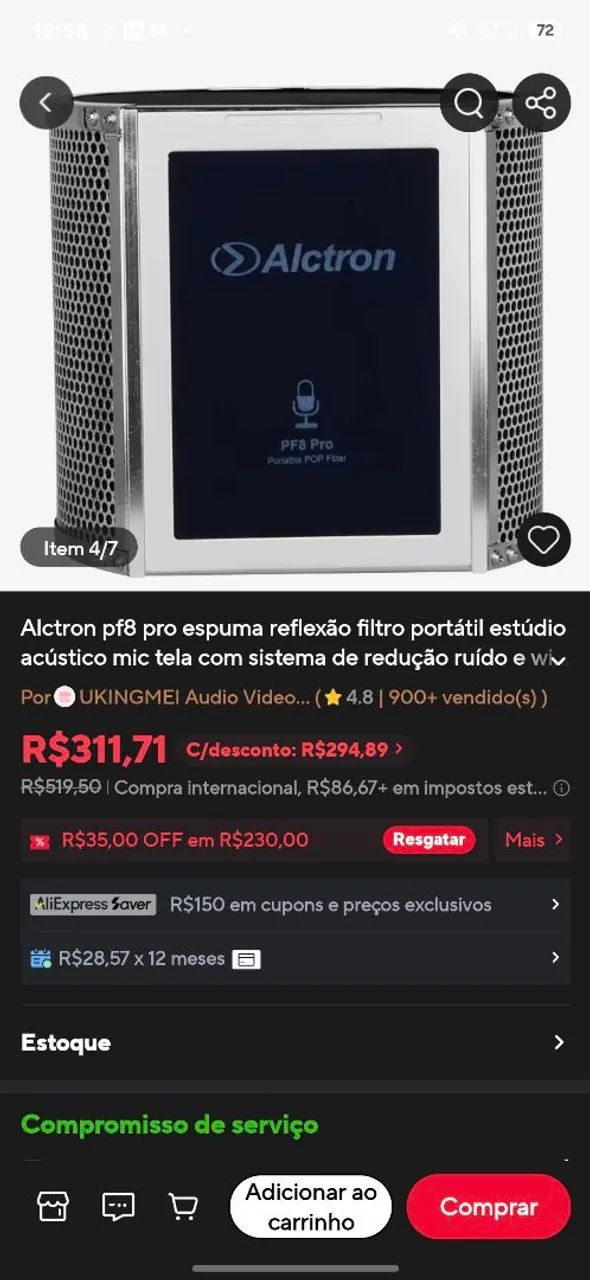 Pop Filter Alctron PF8 PRO - Foto 4