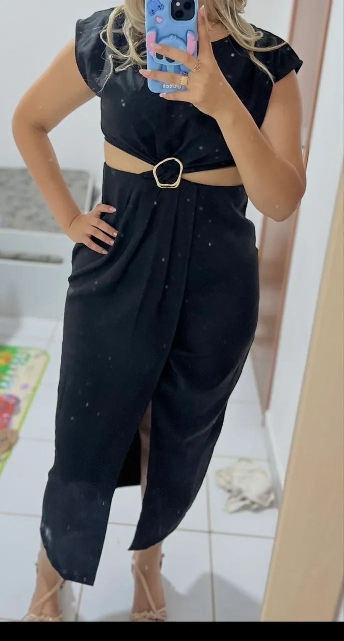 Vestido mid preto 