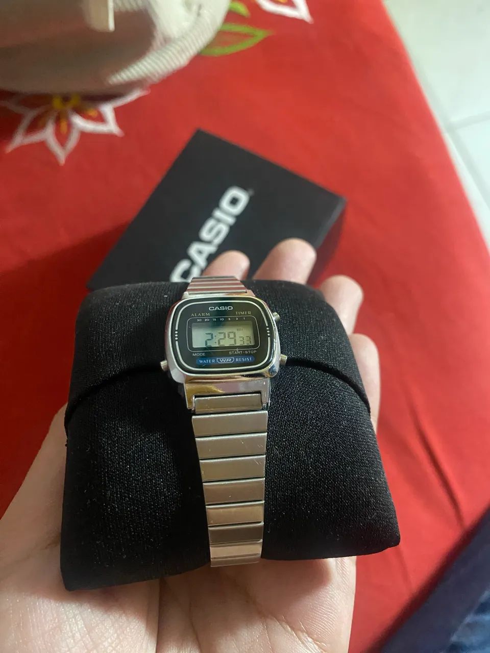 Relógio casio mini prata original 