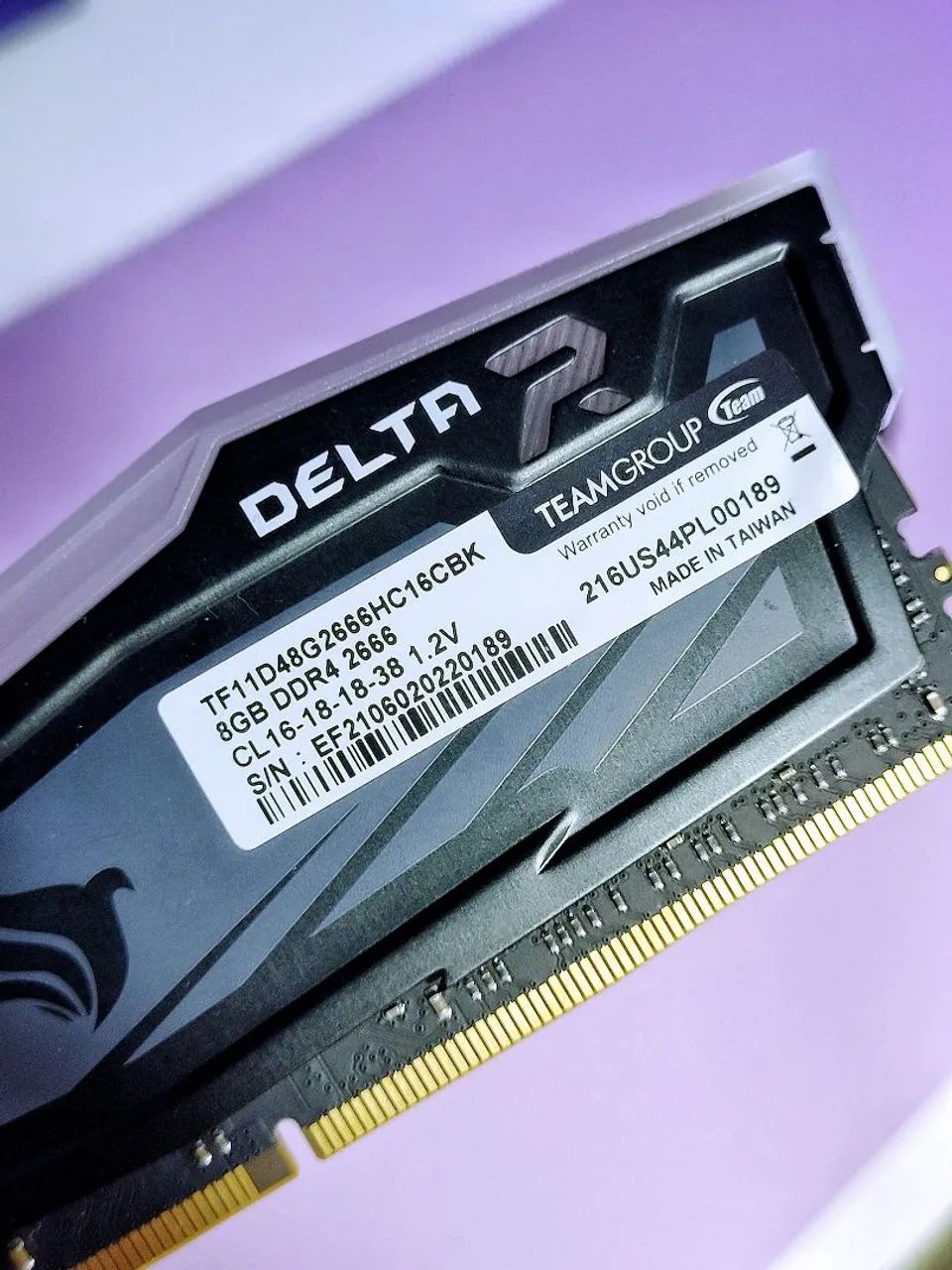 Memórias ram ddr4 tforce delta R rgb 2x8 2666mAh  - Foto 2
