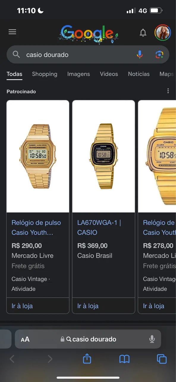 Relógio Casio Vintage Digital Dourado - Feminino - Foto 3