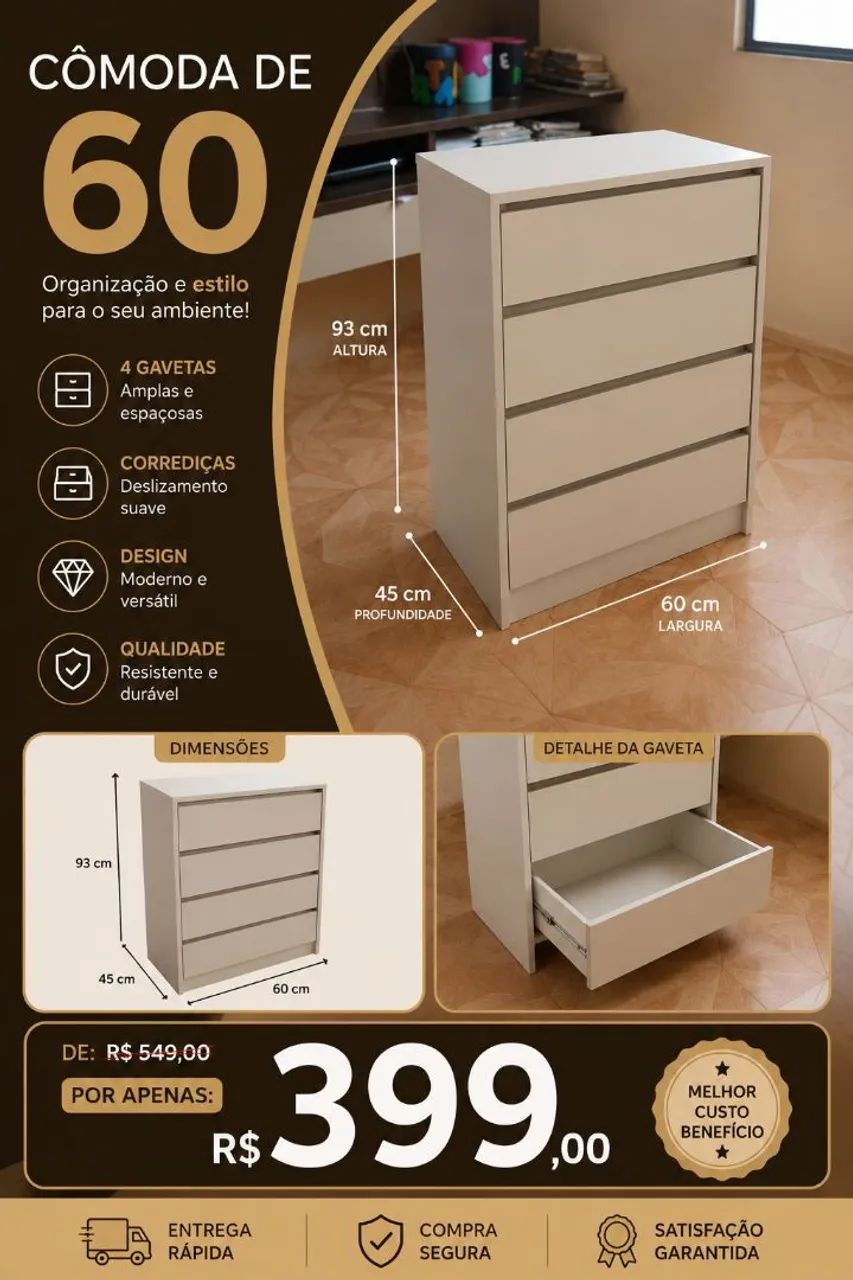Cômoda mdf - Foto 3