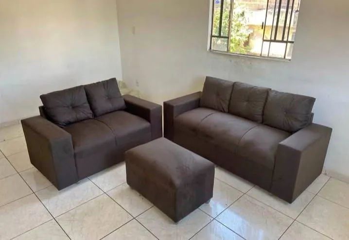 Conjunto de sofá com puff/ Frete grátis ( ver anúncio) - Foto 3