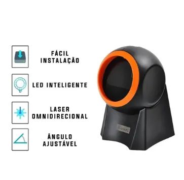 Leitor De Código De Barras Fixo Pdv Usb 1d 2d Qr Code Baisec Cor Preto - Foto 2