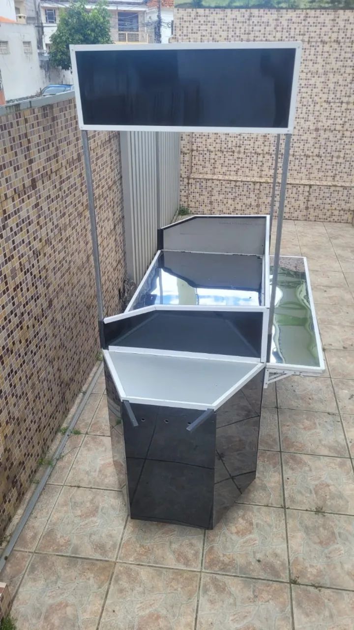 CARRINHO PARA LANCHES EM FERRO E ACM COM BALCÃO INOX + CHAPA 80CM E MOLHEIRA - Foto 2