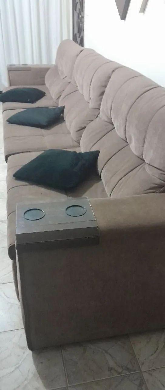 Sofá 6 lugares tecido aveludado  - Foto 3