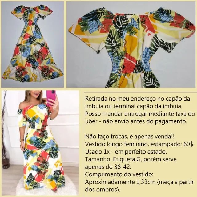Vestido longo 38-42, perfeito estado