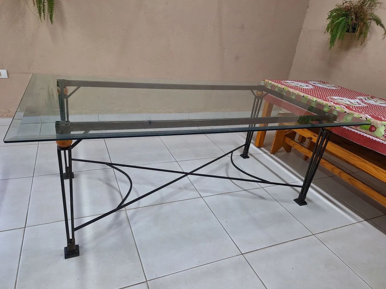 Mesa de Vidro com pé de ferro  - Foto 3