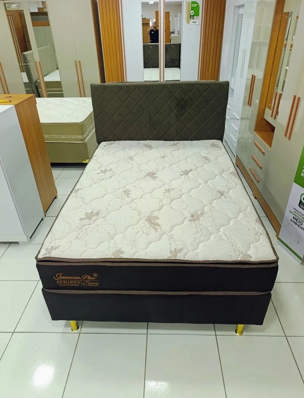 Cama Box Casal Jasmim Plus Excellence com Pillow Top (Base + Colchão) - Foto 5