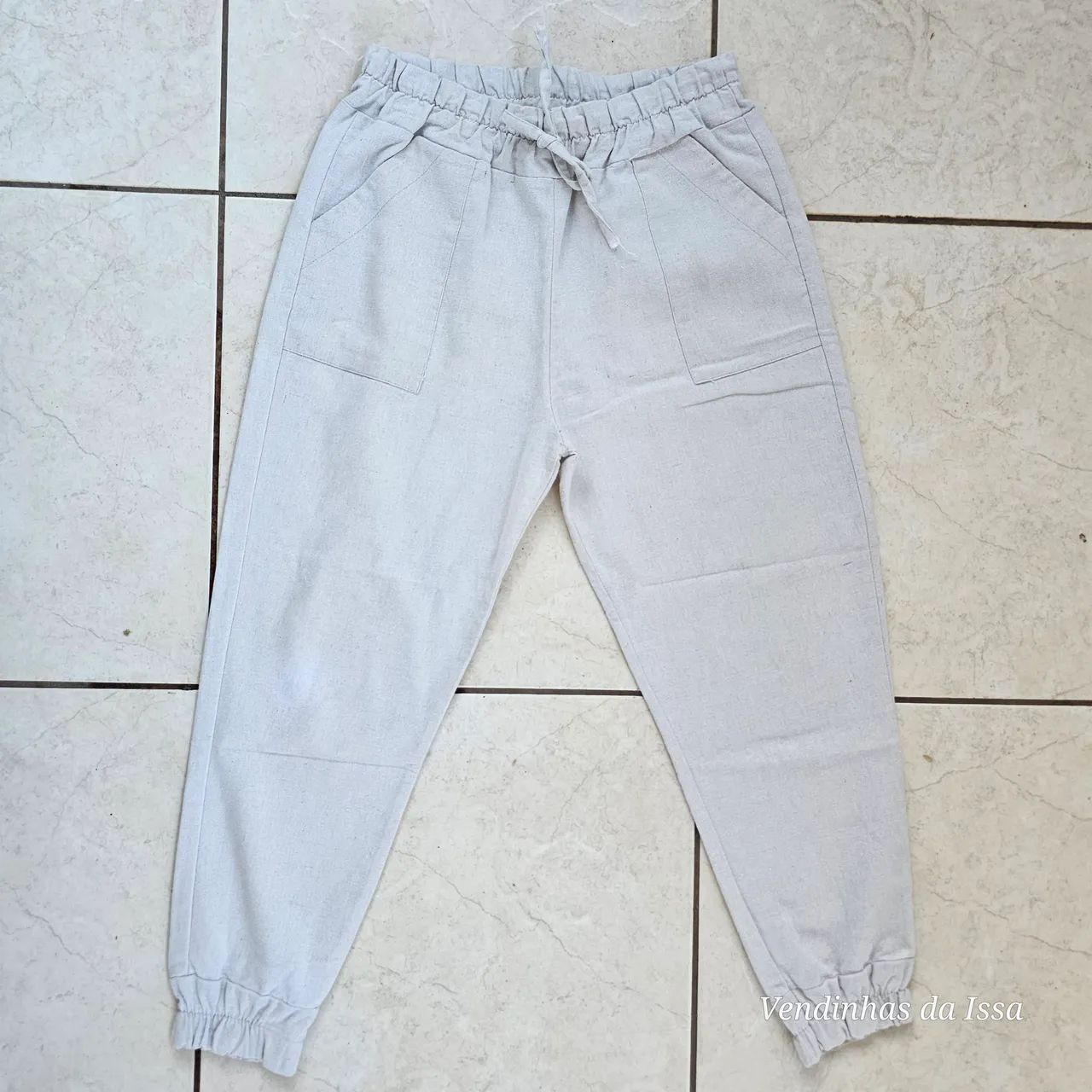 Calça Feminina de Linho Estilo Jogger