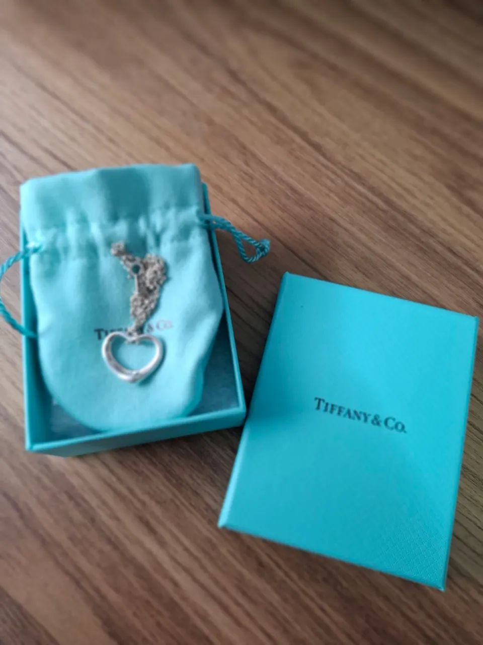 Colar Tiffany Pingente Open Heart 22mm com corrente de 40cm - Foto 2