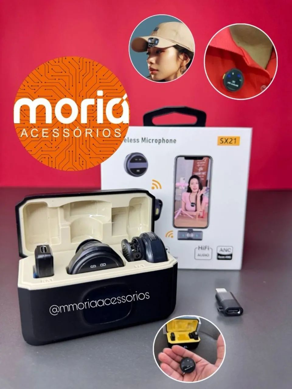 Microfone Lapela Profissional Imã Redondo Zero Ruídos Bluetooth  - Foto 3