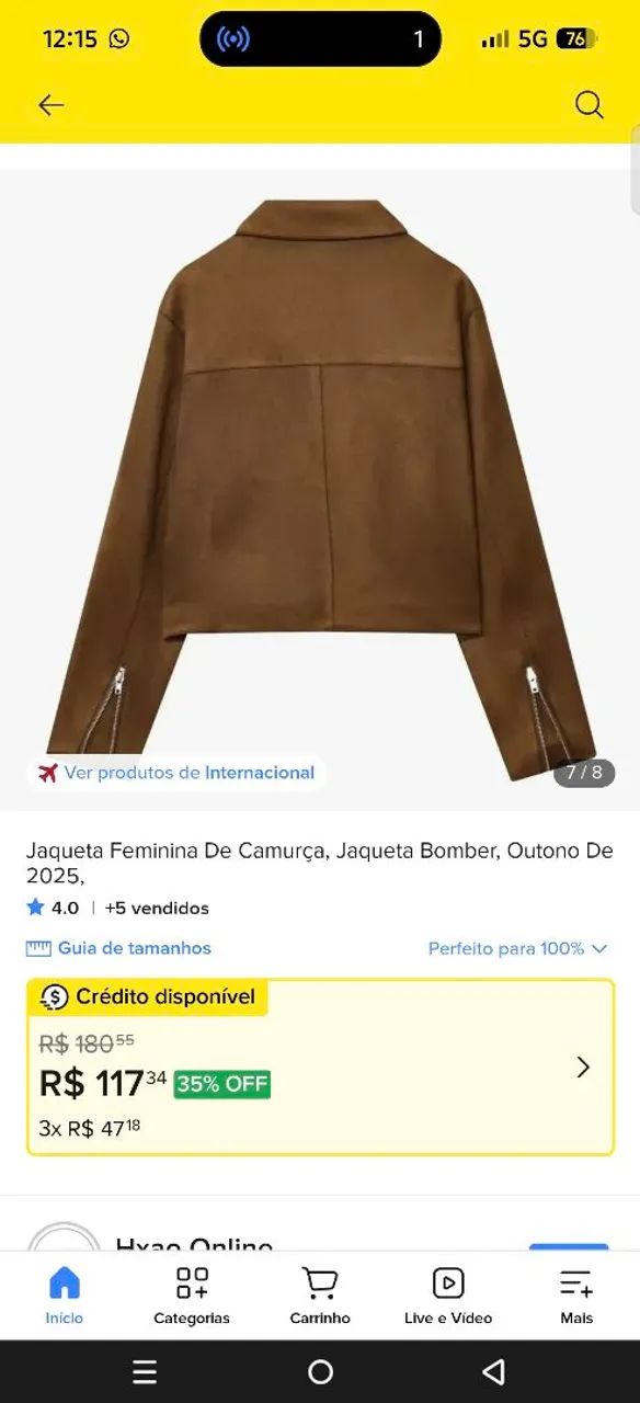 Jaqueta de camurça feminina - Foto 4