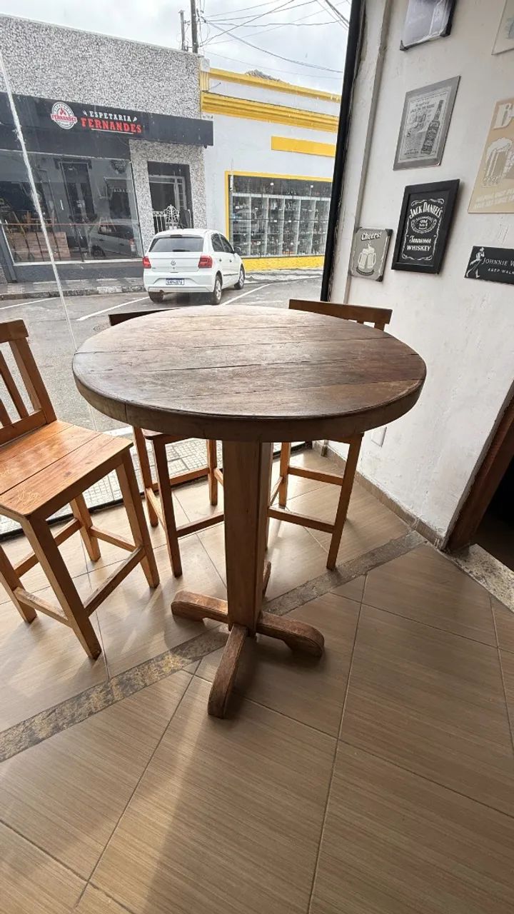 Mesa Bistrô de Madeira Maciça com 3 cadeiras - Foto 4