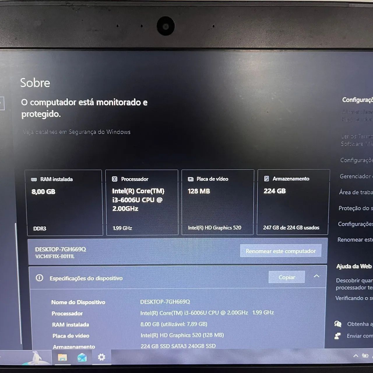 Notebook i3 excelente com SDD 256gb e 8 RAM - Foto 4