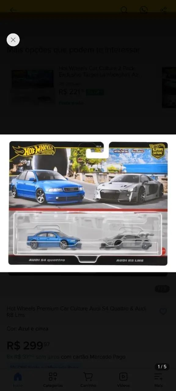 Hotwheels Premium Car Culture Audi S4 e Audi R8