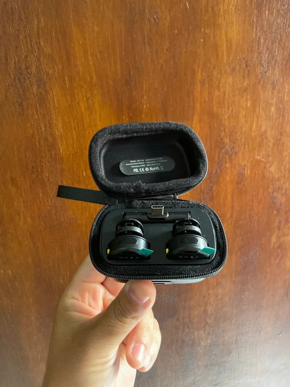 Microfone Lapela Duplo Anti Ruído Tipo C E Lightning Iphone