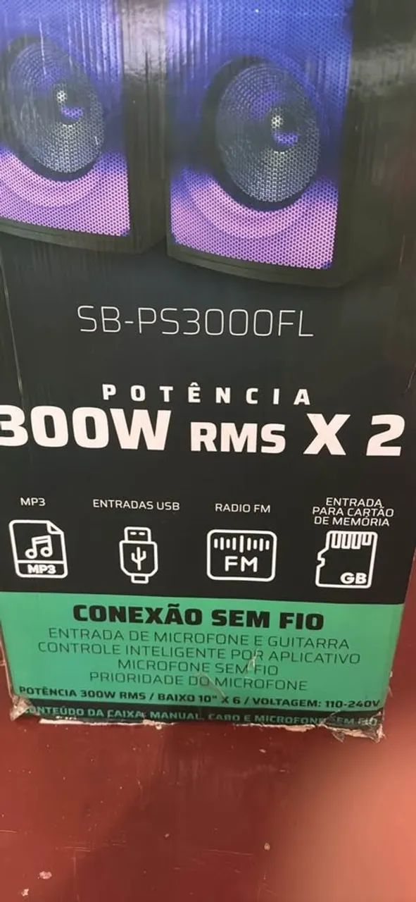SOM SUBA SP-PS3000FL - 300W x 2 - COM DEFEITO - Foto 3