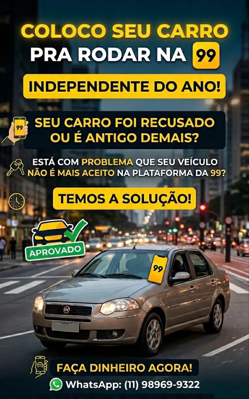 Rode na 99 Idependente do ano do seu veículo