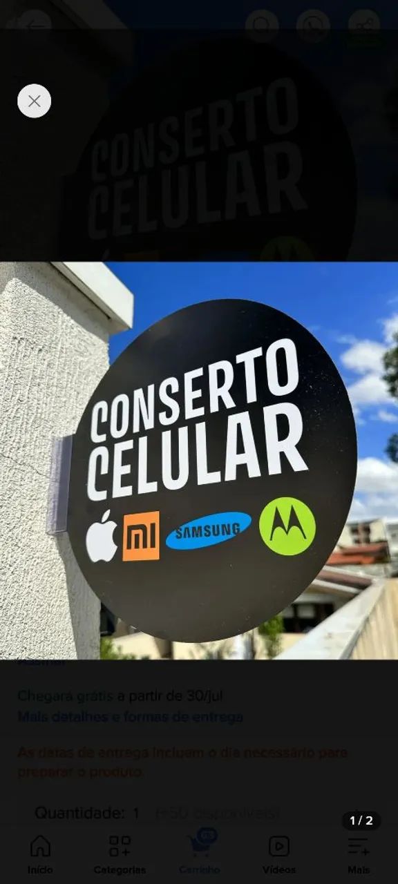 Letreiro placa persydupla face