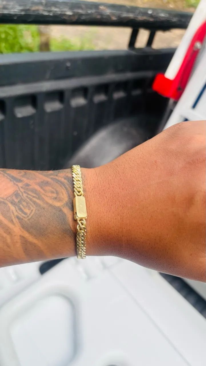 Pulseira de prata banhada a ouro  - Foto 4