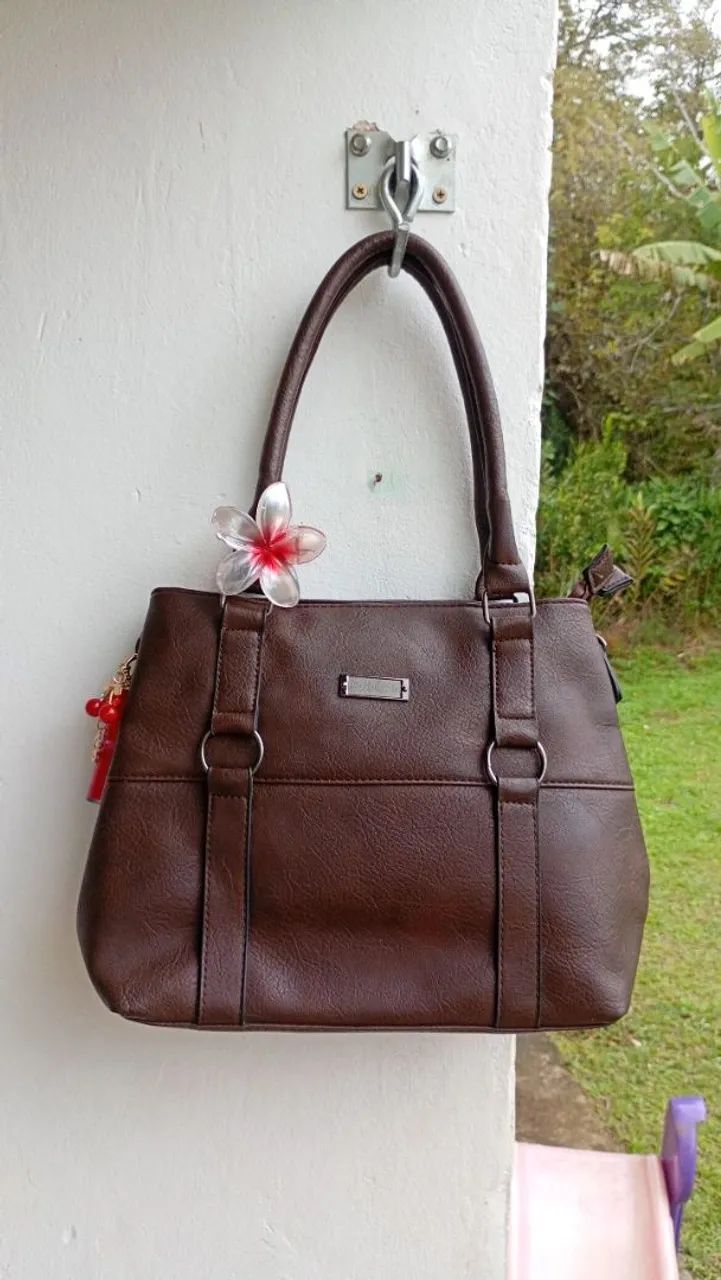 Bolsa de couro morrom - Foto 2