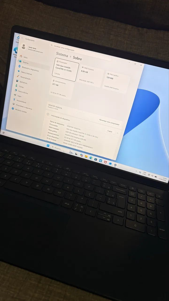 Notebook Dell I5 13 geração 512gb de ssd 8gb de ram - Foto 2