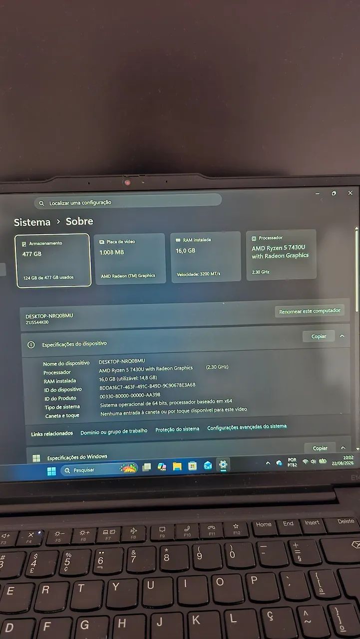 Notebook AMD Ryzen 5 (7ª Geração) | 16GB RAM | SSD 480GB - Foto 2