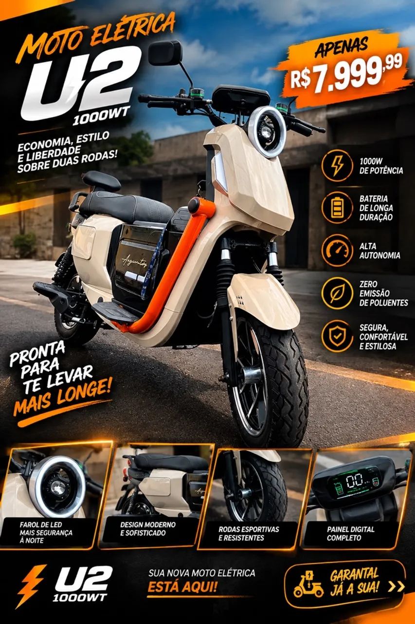 SCOOTER ELÉTRICA U2 1000 WT