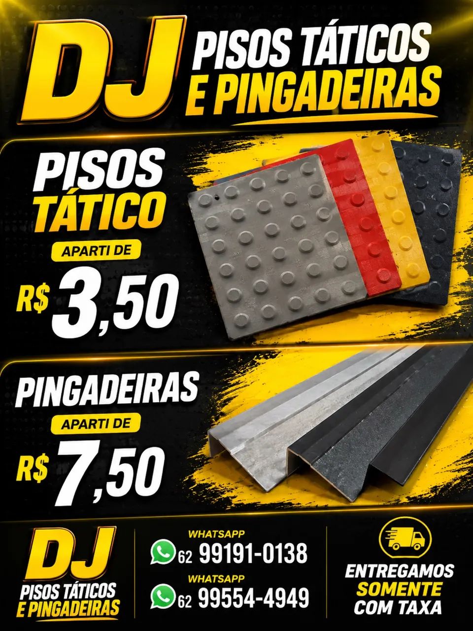 Pisos táticos e pingadeiras 