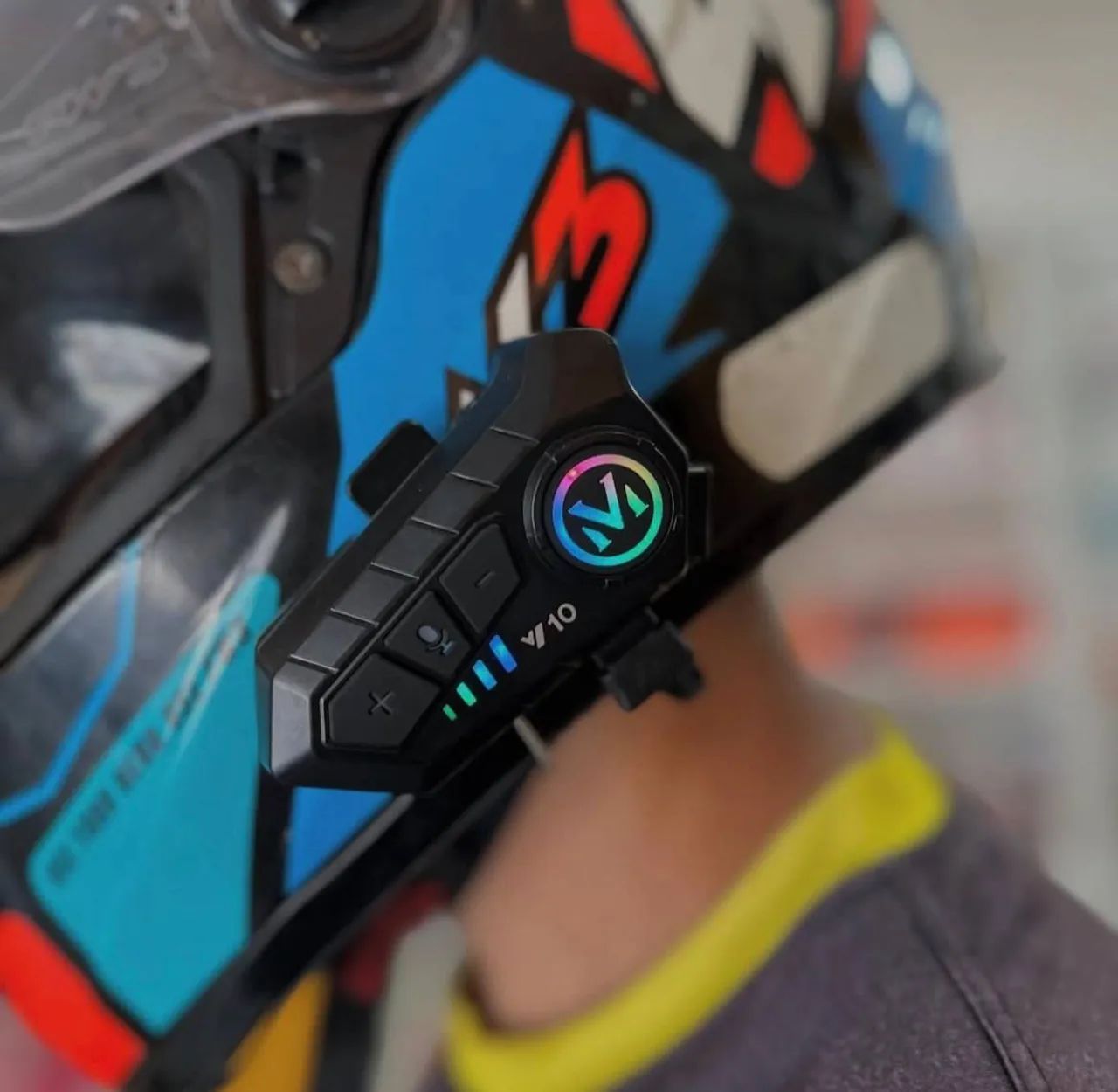 Intercomunicador para Capacete Y10 com bluetooth e som - Foto 2