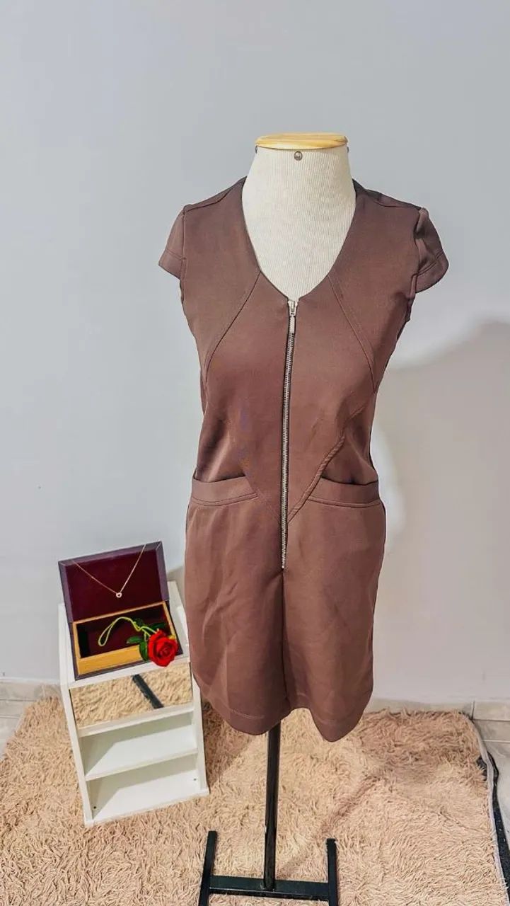 Vestido collins marrom 38