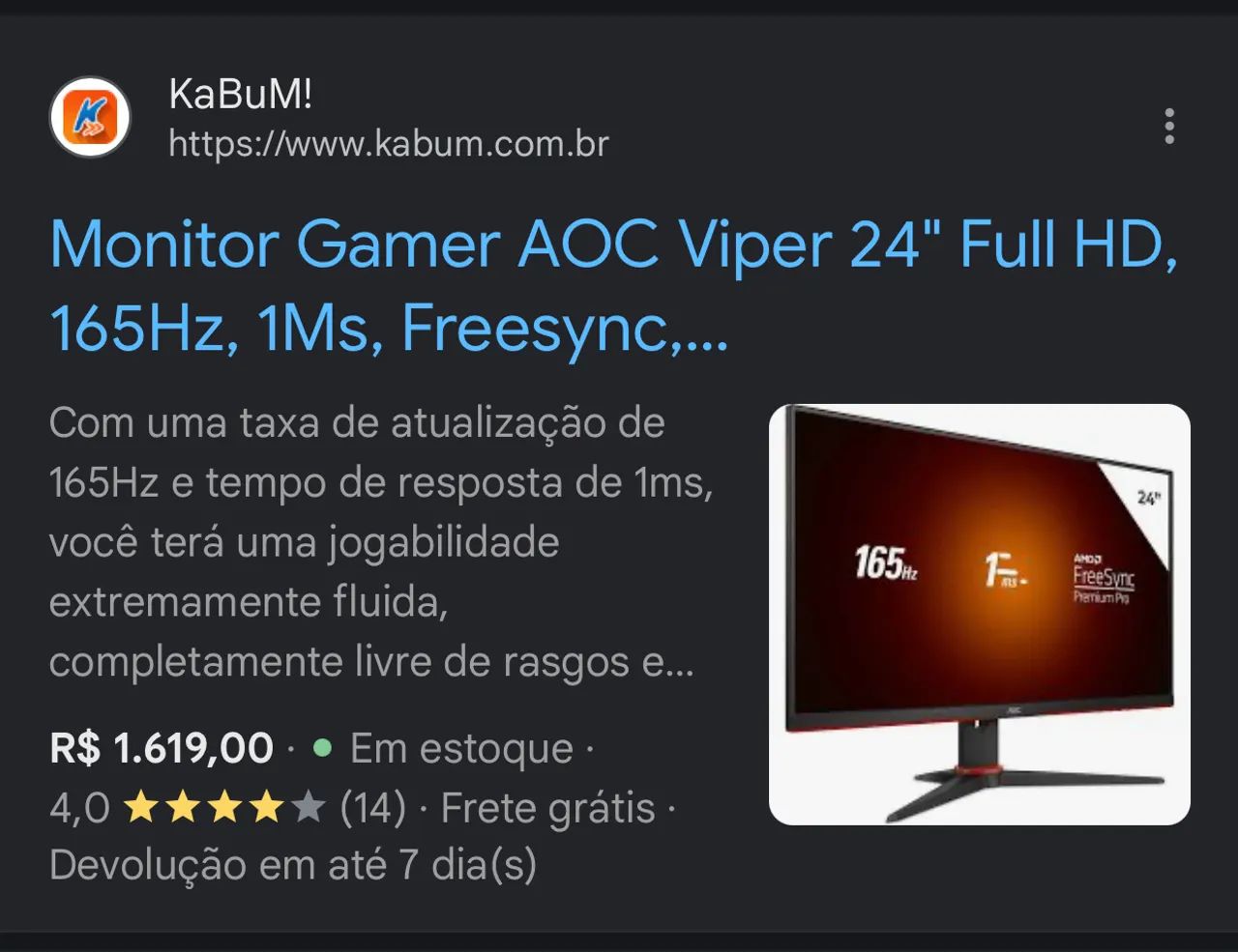 Monitor aoc 165hz 1ms ips 24? - Foto 3