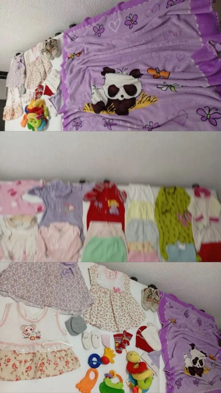 Roupas de bebê feminina com redutor de berço  - Foto 4