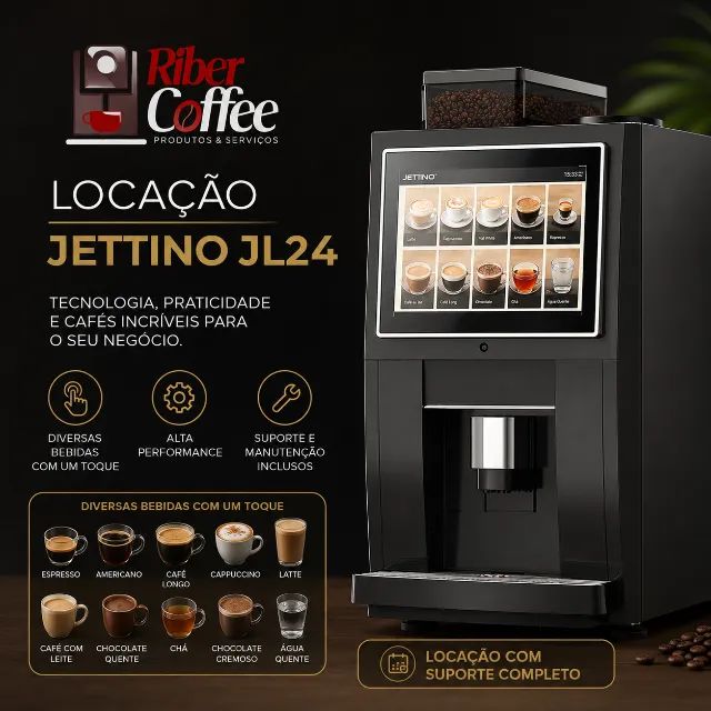 Locação de máquina de multibebidas super automática de café, chocolate e cappuccino