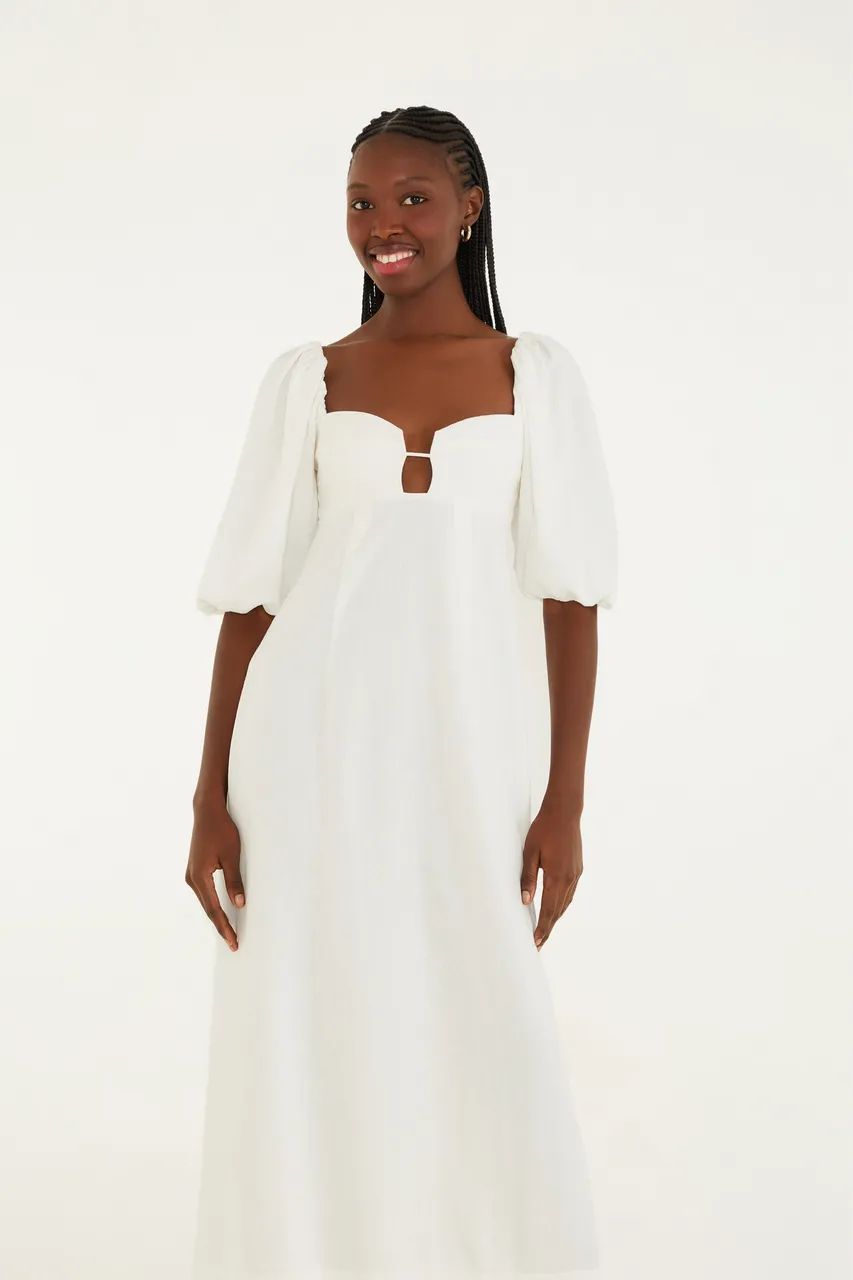 Vestido farm liso branco  - Foto 3