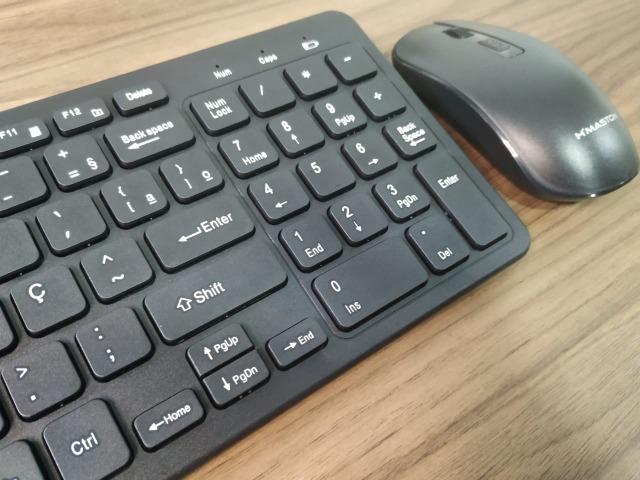(NOVO) Kit Teclado E Mouse Sem Fio Ultra Slim 2.4g Preto + Película
