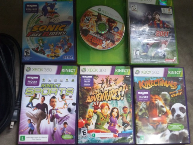 Xbox 360 Bloqueado/Travado + Kinect + 2 Controles + 6 Jogos - Foto 5