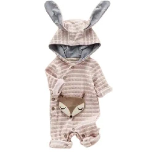 Macacão Bebê Com Capuz - Desenho Animado Raposa - 3/6 Meses