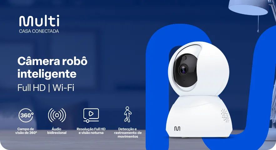 Câmera Robô Inteligente Full HD Wi-Fi Multi Liv 