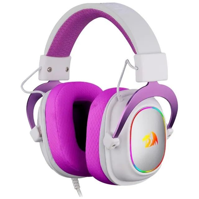 Headset Gamer Redragon Hero White/Purple P3 C/ Adaptador P2 - WZetta - Foto 2