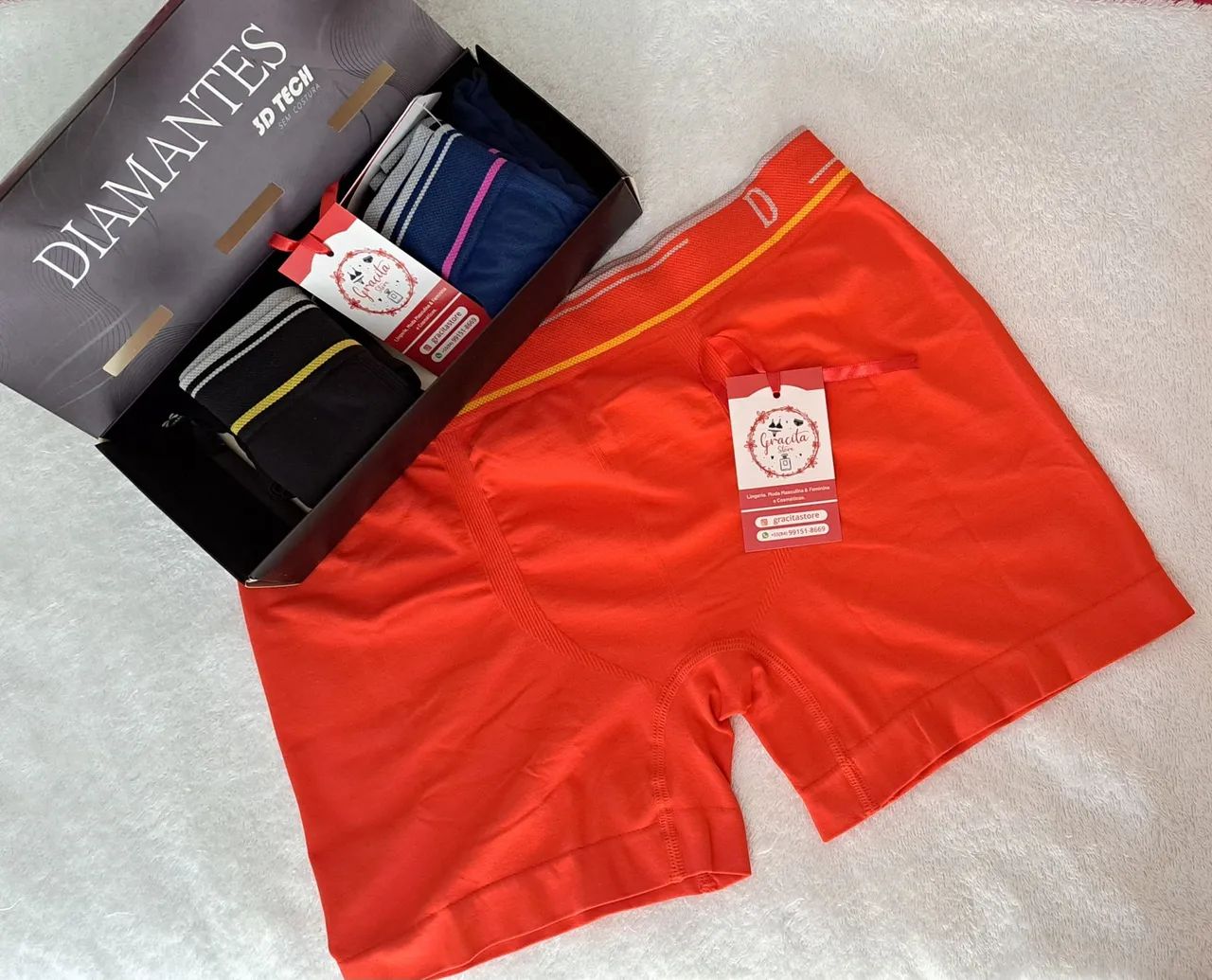 Kit com 3 Cuecas 3D Diamantes lingerie  - Foto 2