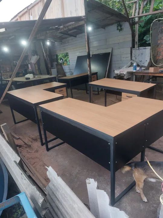 Mesa reta em L estilo industrial  - Foto 5
