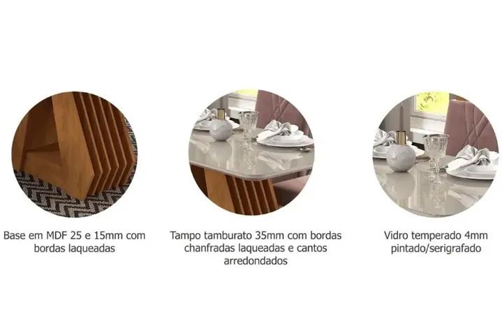 Mesa  4 Cadeiras Sertte - Foto 3