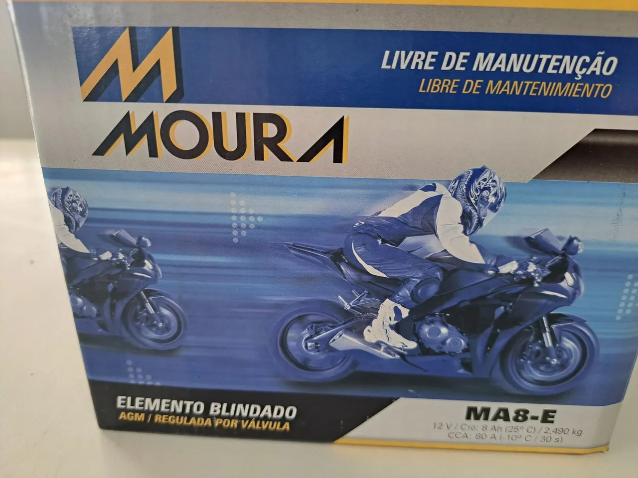 Bateria 8 ah para moto Moura