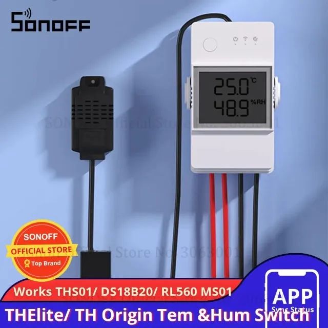 Sonoff Th16 Elite + Sensor De Temperatura E Umidade Ths01 com LCD