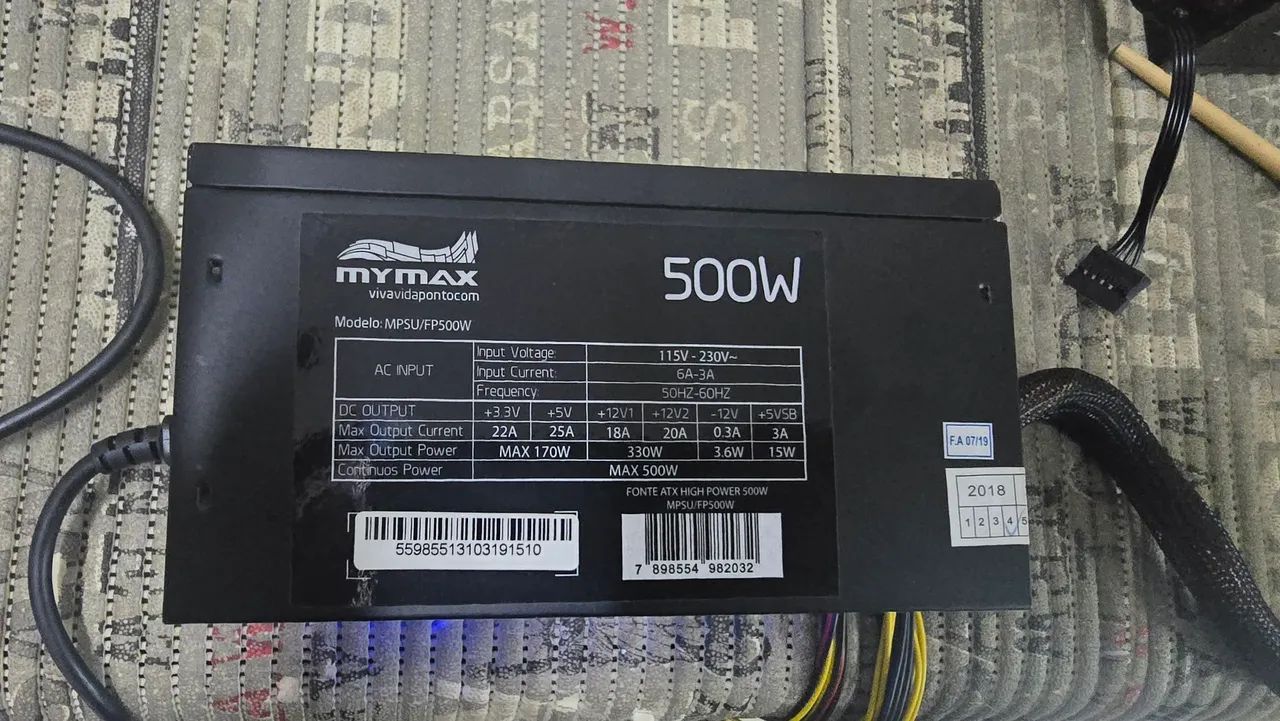Fonte 500W Mymax para PC (outras opções a partir de 100,00) - Foto 2