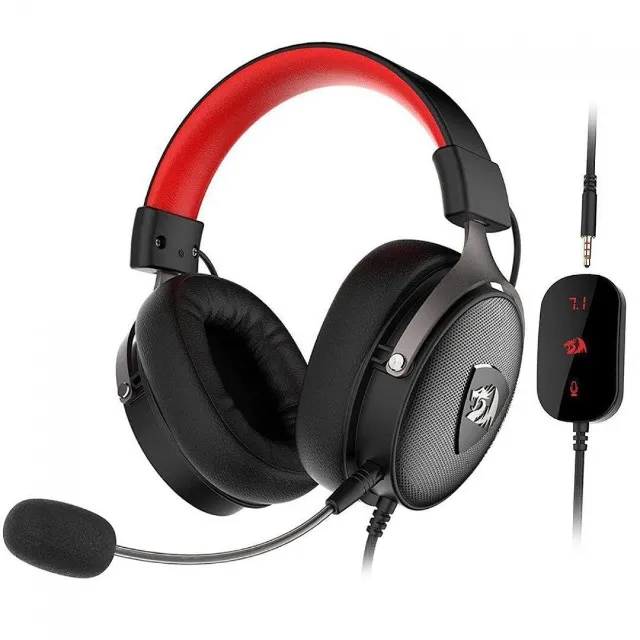 Headset Gamer Redragon Icon H520 P3 C/ Adaptador P2 e USB 7.1 Preto/Vermelho - WZetta