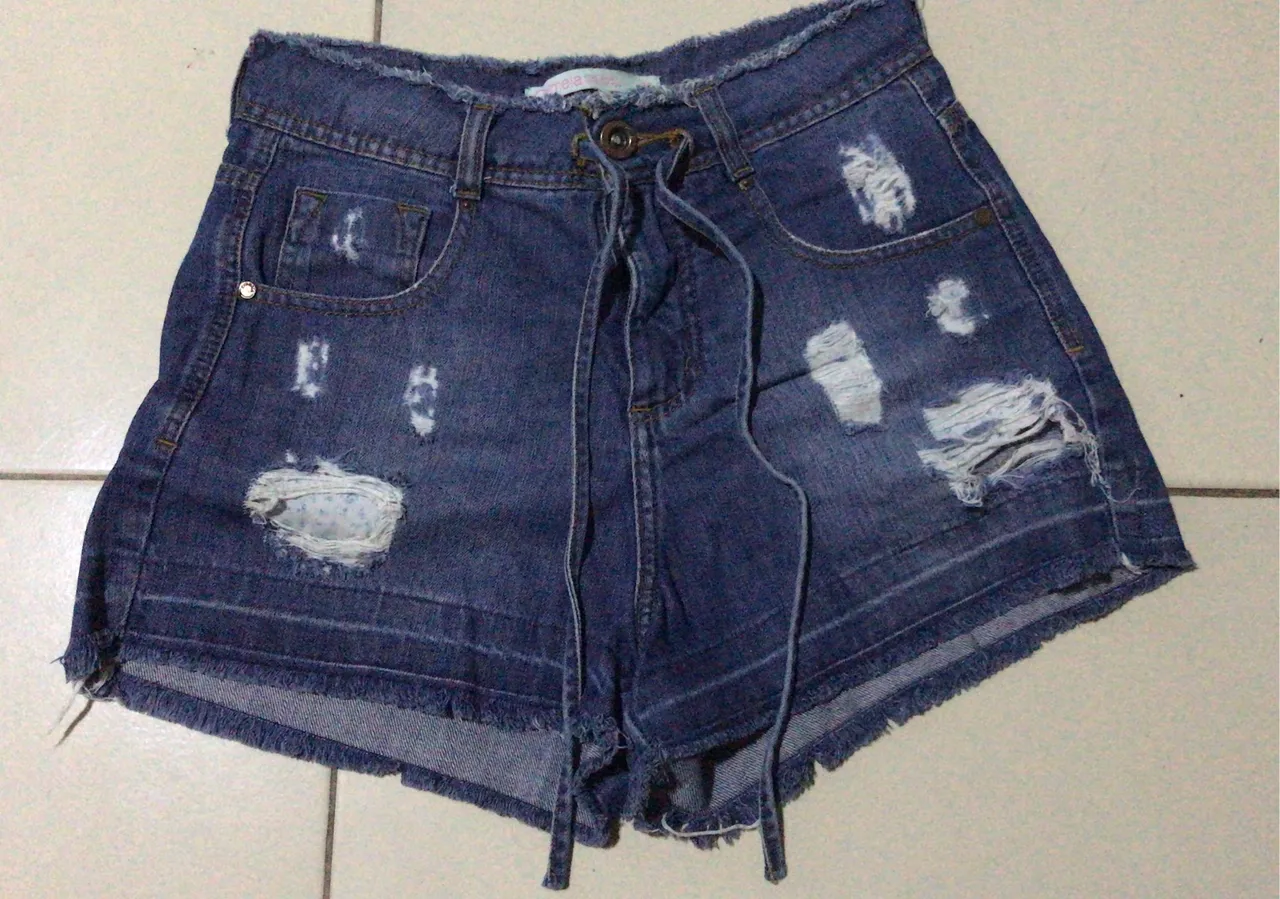 Short Jeans Destroyed com Amarração